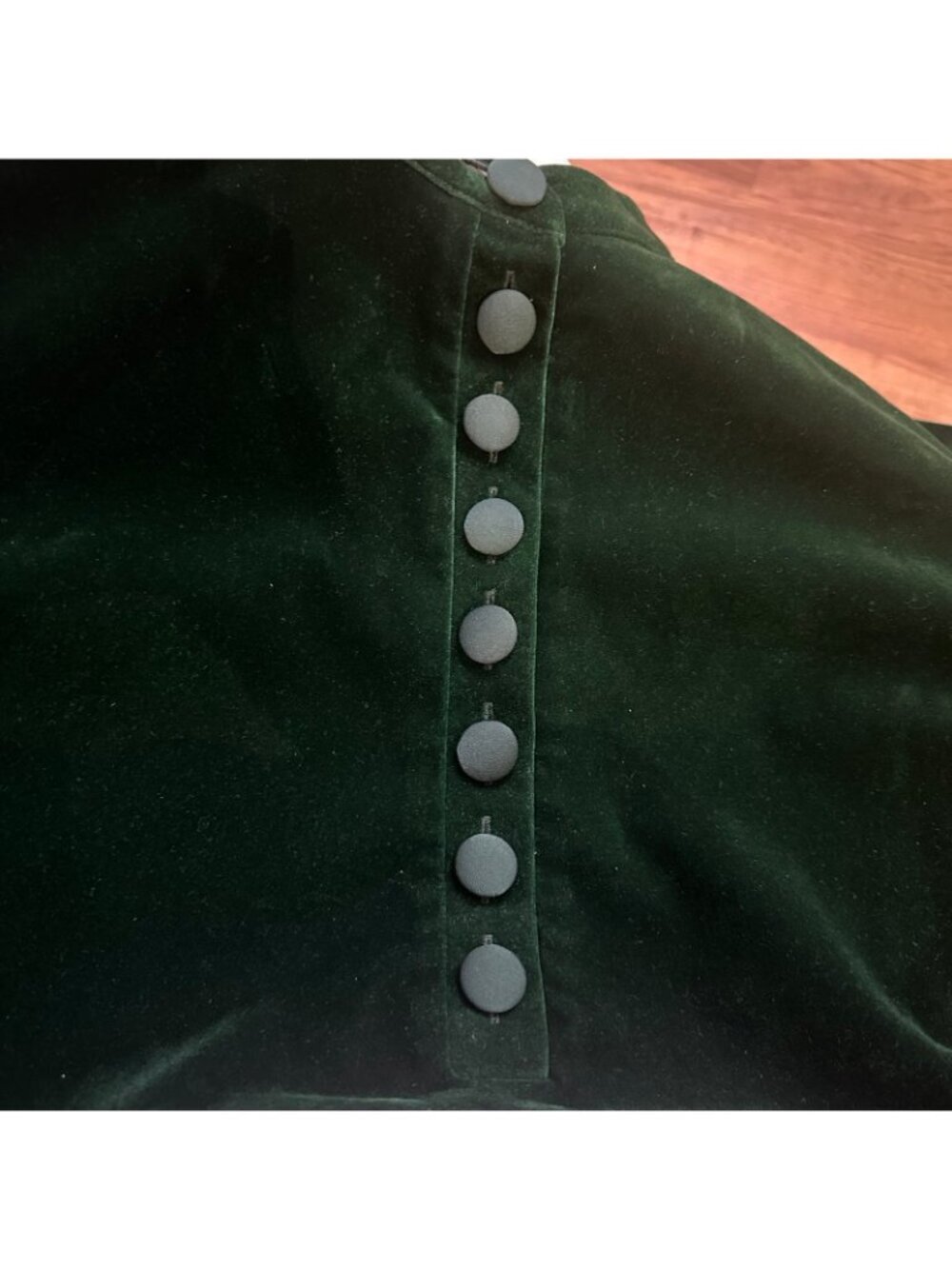 Tuckernuck Pomander Place Hunter Green Velvet Samantha Dress - Picture 9 of 11